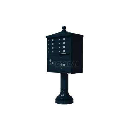 Florence Mfg Co Vital Cluster Box Unit w/Vogue Traditional Accessories, 8 Unit & 2 Parcel Lockers, Black 1570-8V2BK